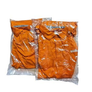 Lot of 2 Whataburger Short Sleeve Employee Uniform Polo Shirts 2XL Striped New